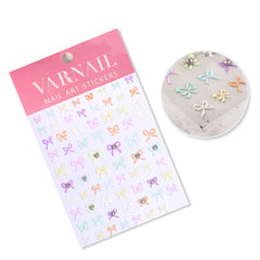 Rhinestone Nail Sticker - Coquette Bows（Macaron）