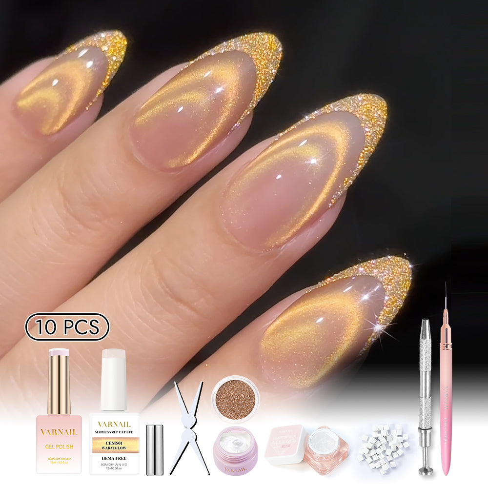 Trendy Nail Design Kit - No.27 Luxury Gold French