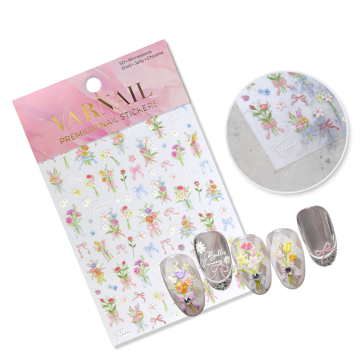 Shell Nail Sticker - Springtime Bouquet
