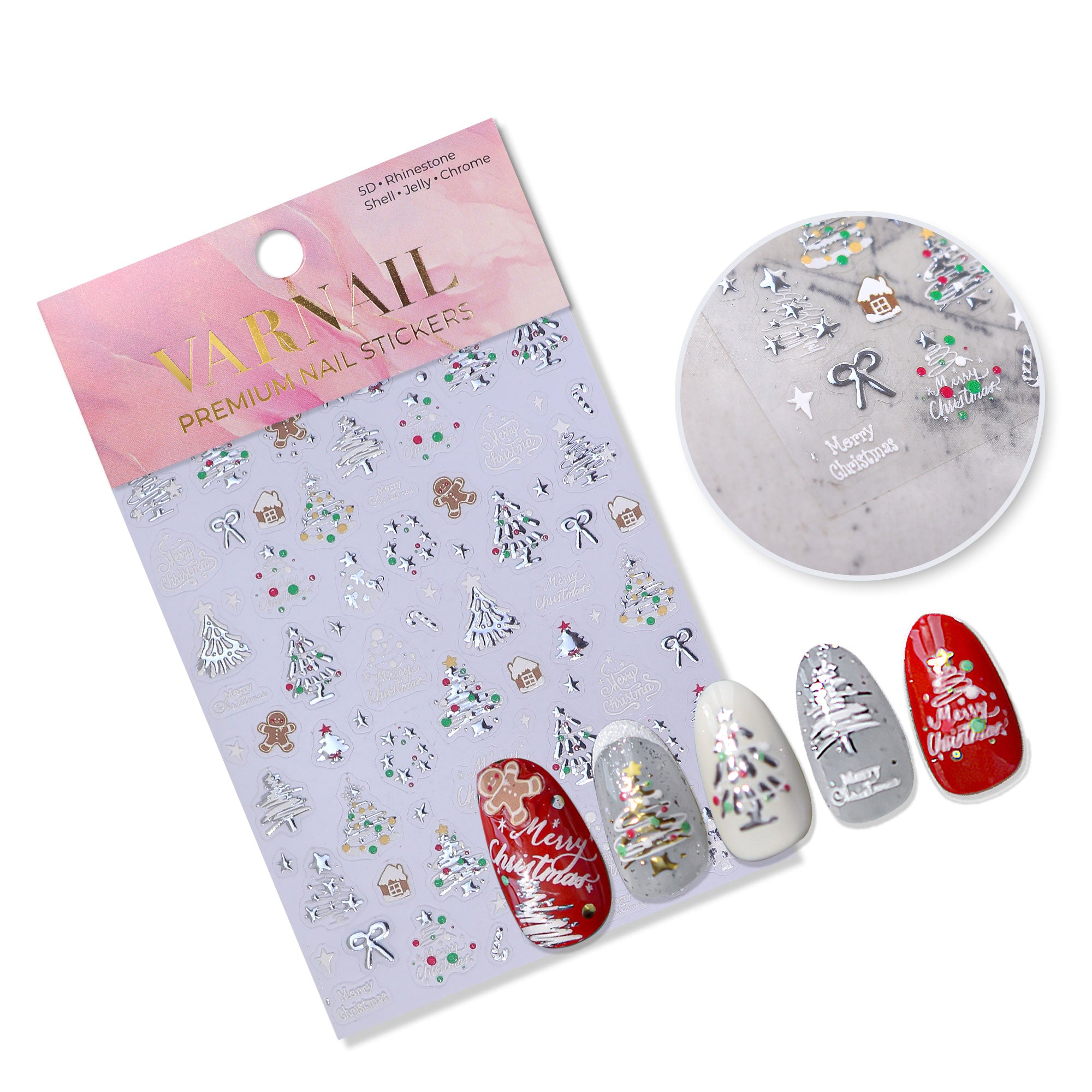 Chrome Nail Sticker - Christmas Star