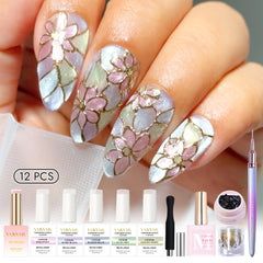Trendy Nail Design Kit - No.15 Flower Stained Glass Window