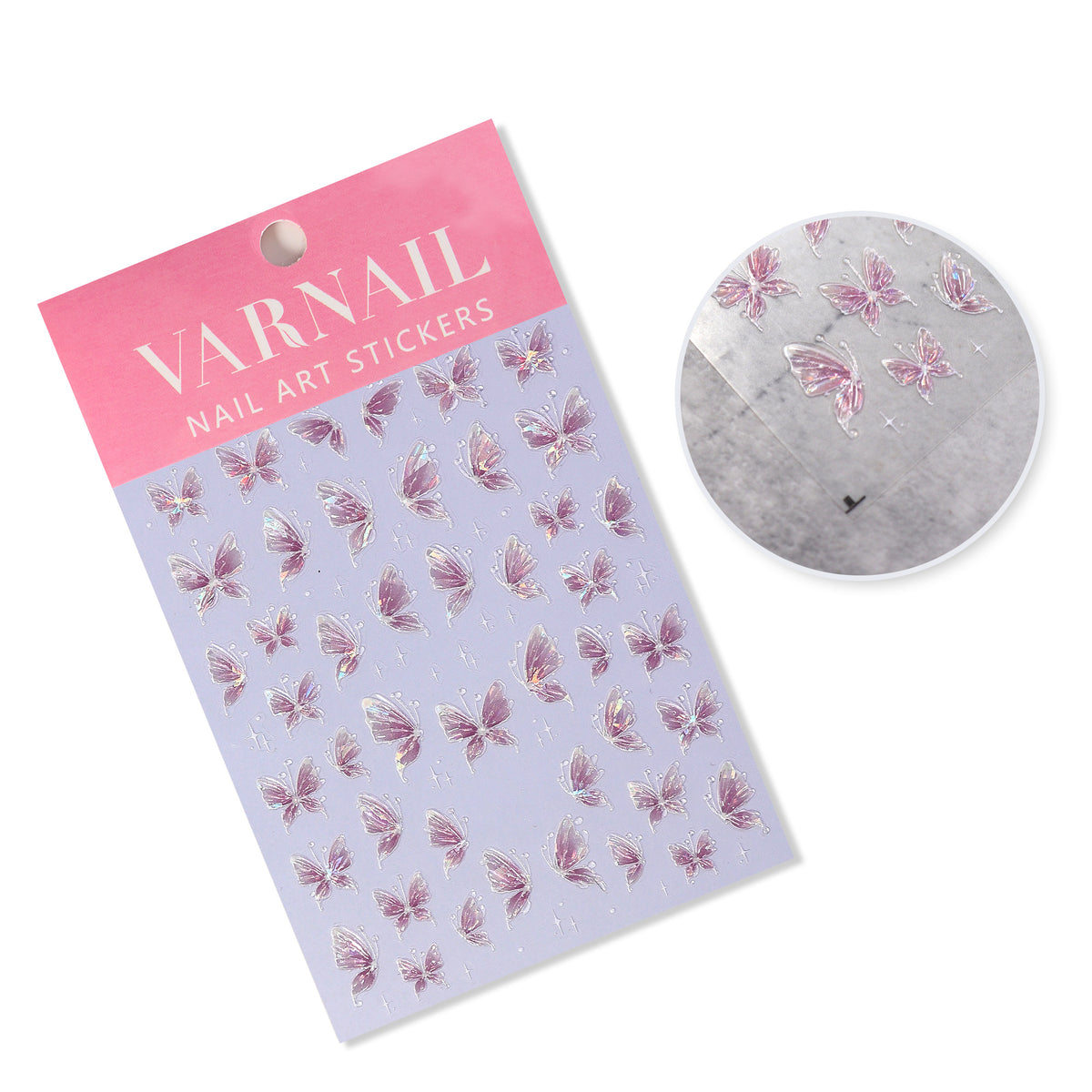 Jelly Nail Sticker - Pink Butterfly