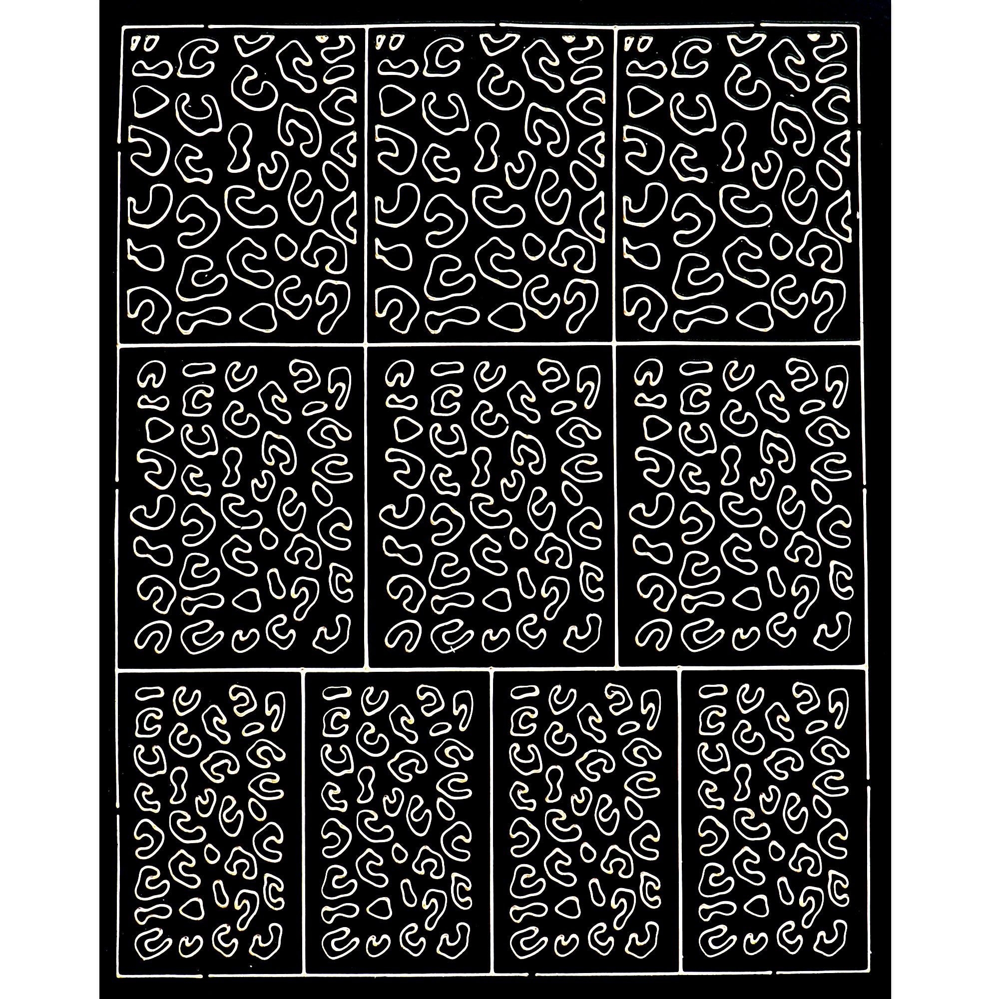 Nail Sticker - Plaid & Leopard Print Stencil
