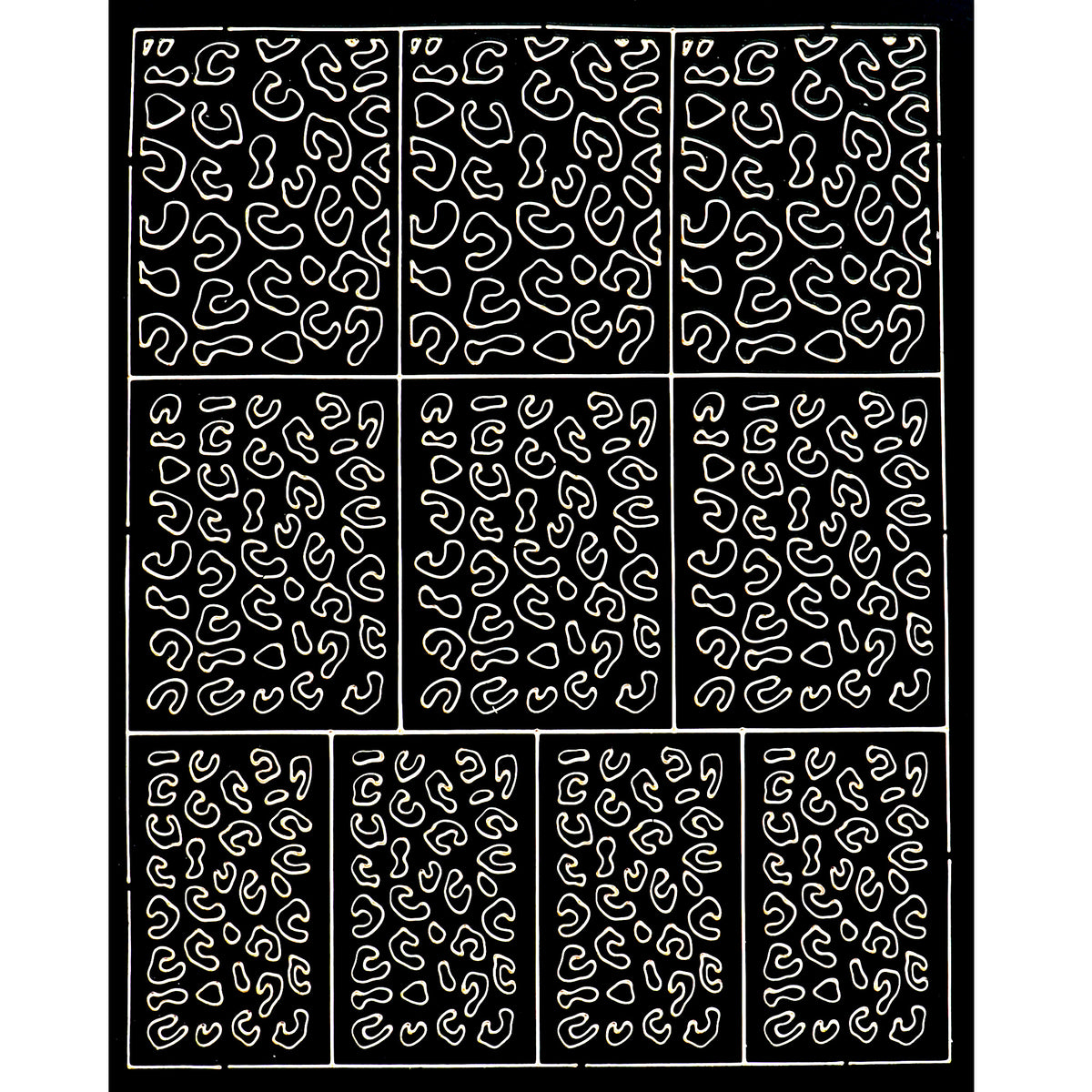Nail Sticker - Plaid & Leopard Print Stencil