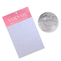 Rhinestone Nail Sticker - Pearl Necklace