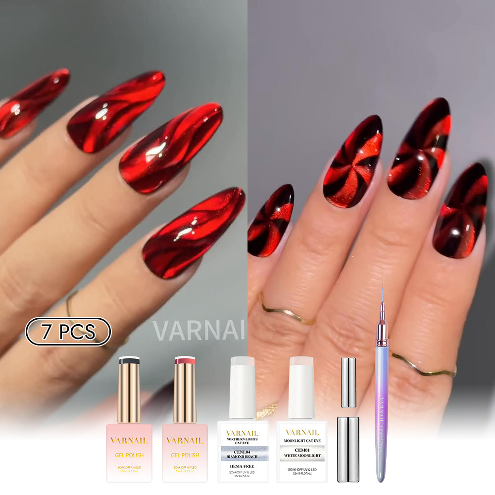 Trendy Nail Design Kit - No.21 Red Glass & Candy Cane