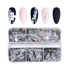 6 Grids Holographic Nail Sequins - Geometry
