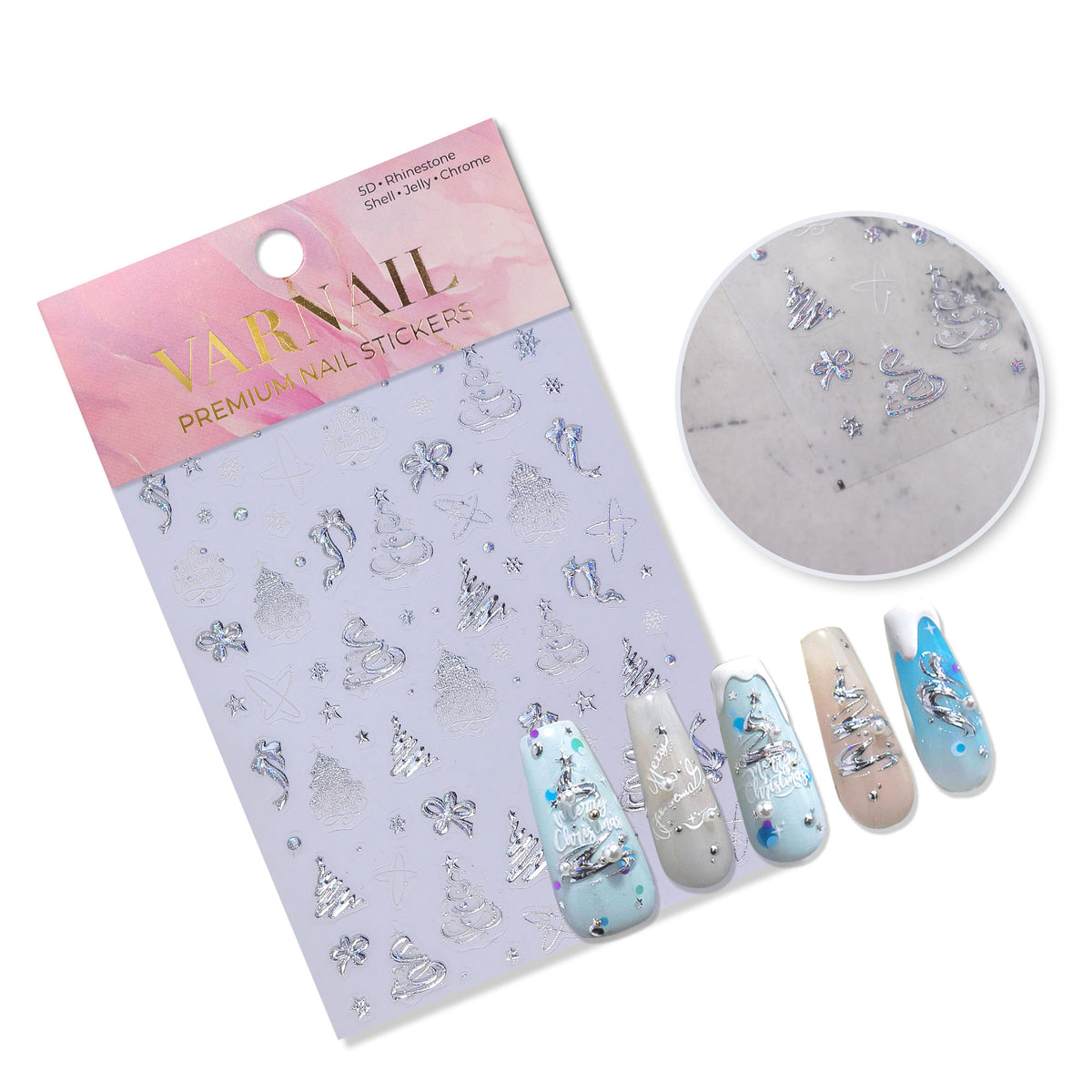 Chrome Nail Sticker - Christmas Tree