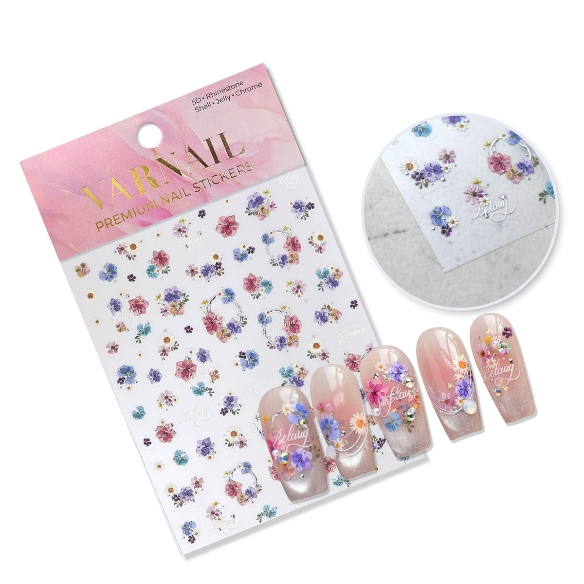 Chrome Nail Sticker - Dried Flowers