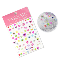 Rhinestone Nail Sticker - Colorful Heart