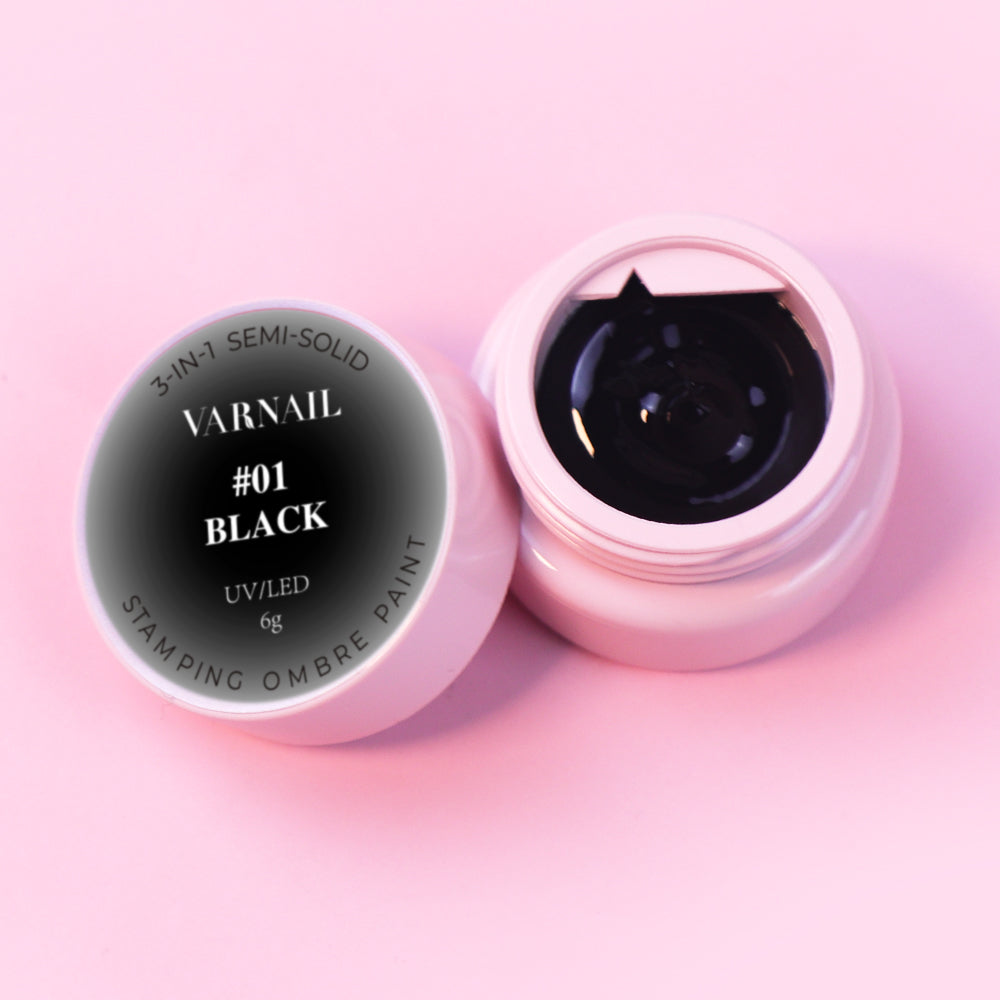 3-in-1 Stamping Ombre Paint Gel - 01 Black
