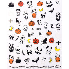 Nail Sticker - Halloween Pumpkin & Skeleton