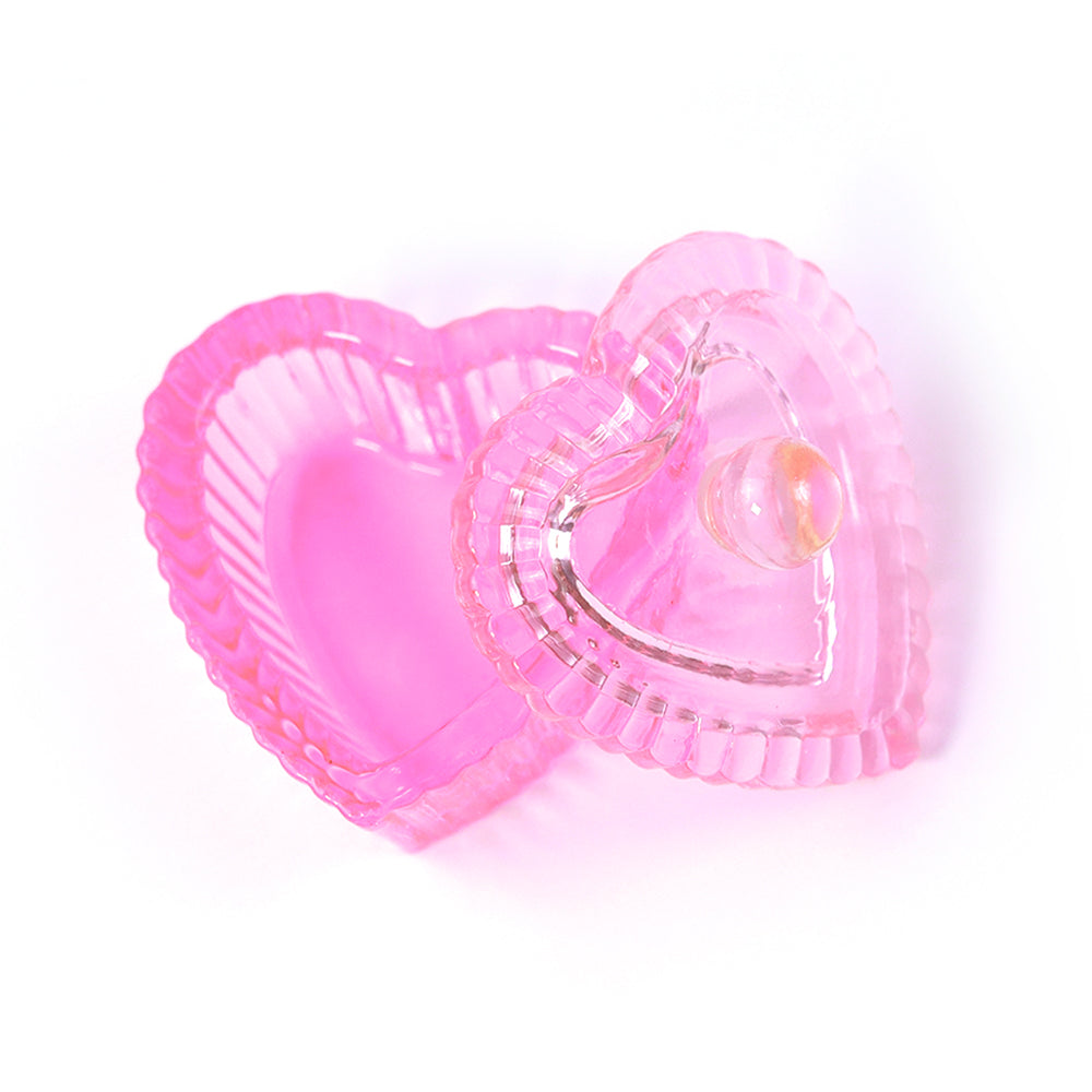 Glass Heart Dappen Dish with Lid