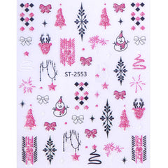 Nail Stickers - Pink Christmas