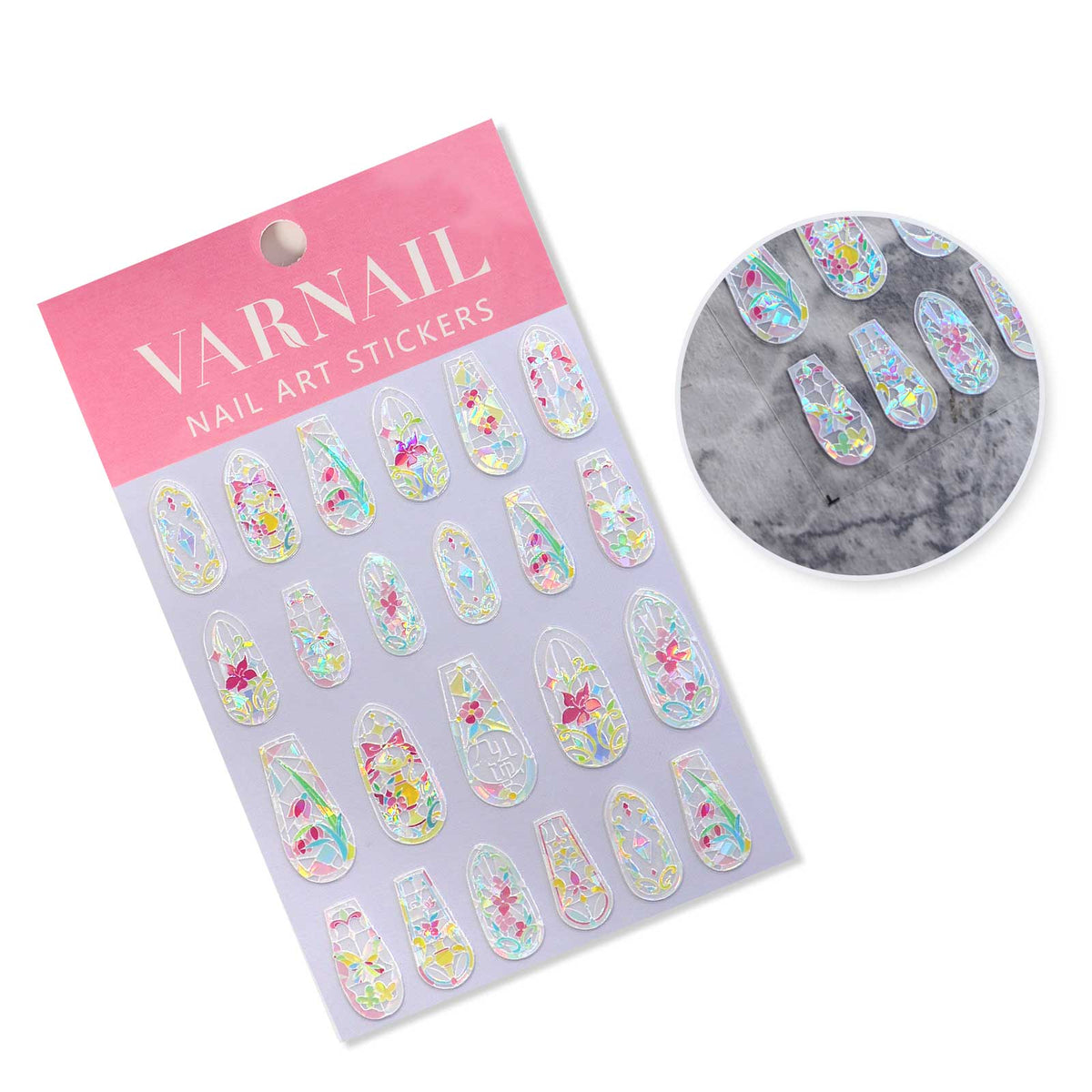 Shell Nail Sticker - White Rococo Window (Long)