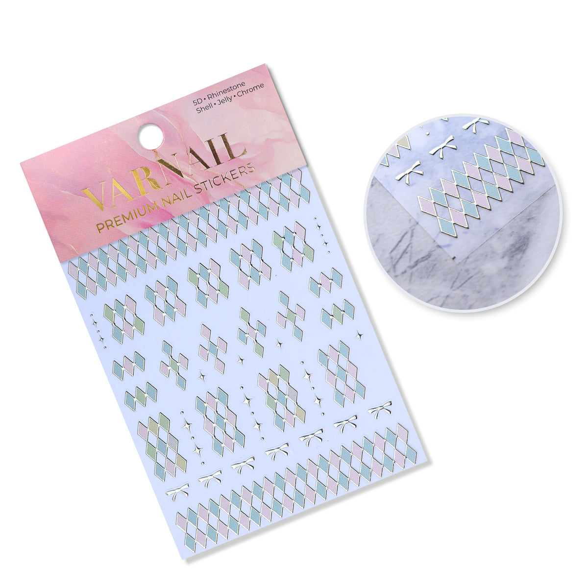 Chrome Nail Sticker - Diamond Pattern