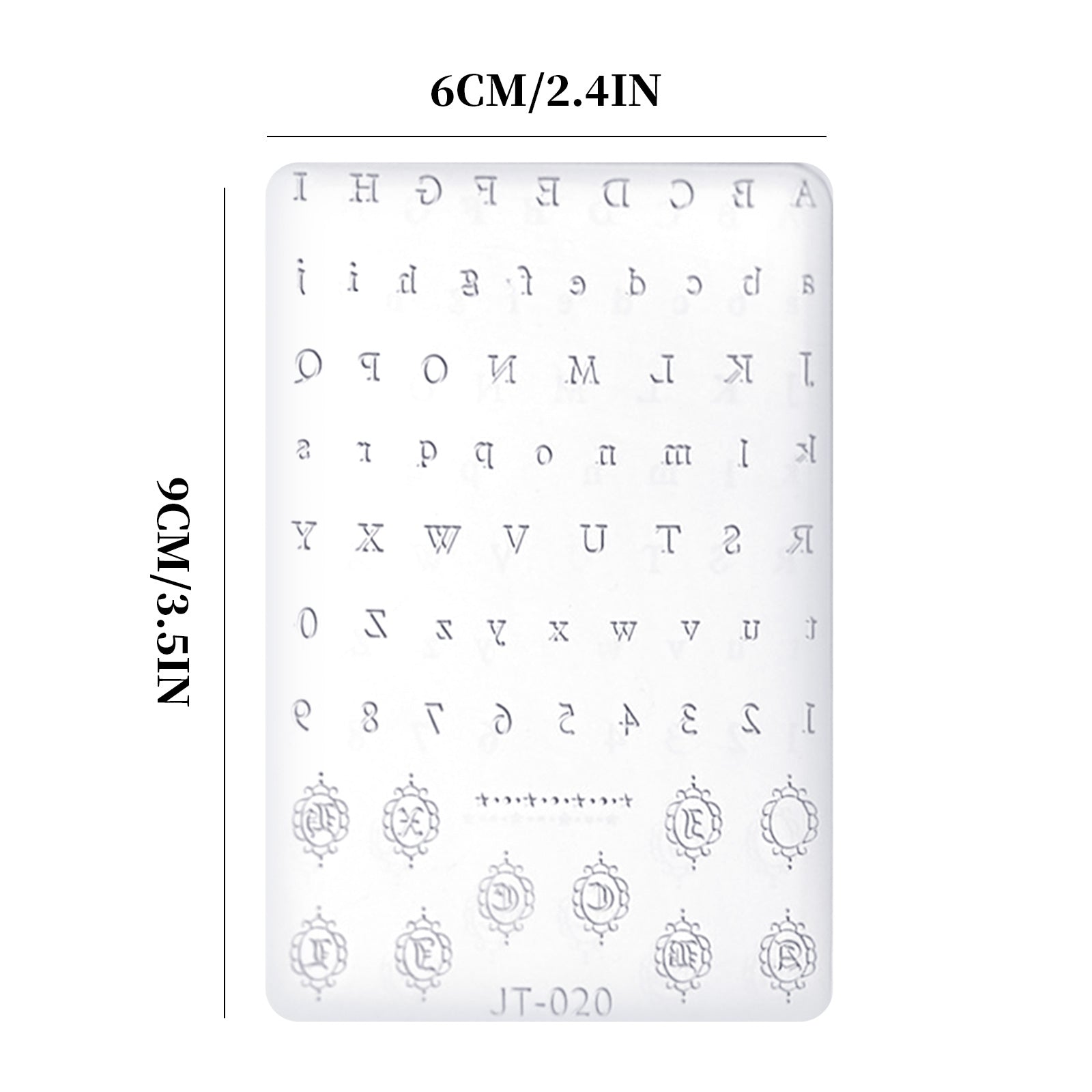 Nail Art Mold - JT020 Letters & Numbers