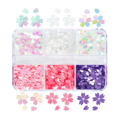 Cherry Blossoms Nail Glitters - 6 Grids