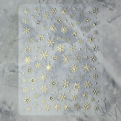 Rhinestone Nail Sticker - Snowflake (Gold)