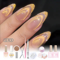 Trendy Nail Design Kit - No.27 Luxury Gold French