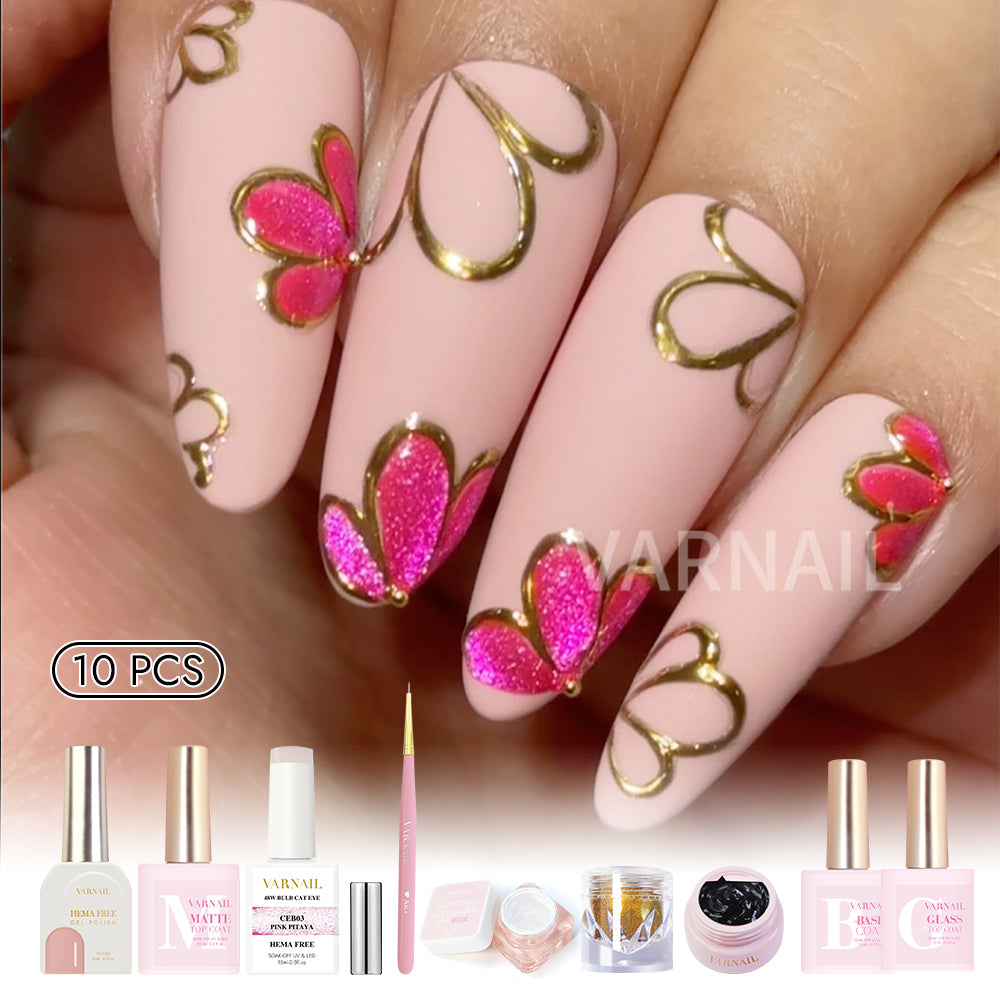 Trendy Nail Design Kit - No.28 Pink Flower