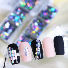 6 Grids Holographic Nail Sequins - Geometry