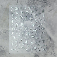 Rhinestone Nail Sticker - Snowflake (Silver)