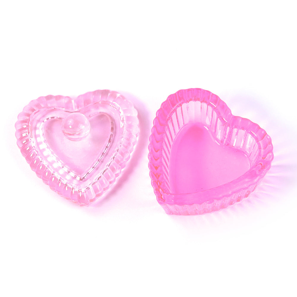 Glass Heart Dappen Dish with Lid
