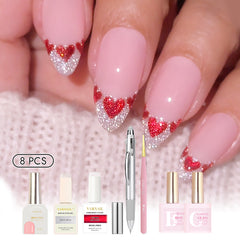 Trendy Nail Design Kit - No.24 Red Heart French