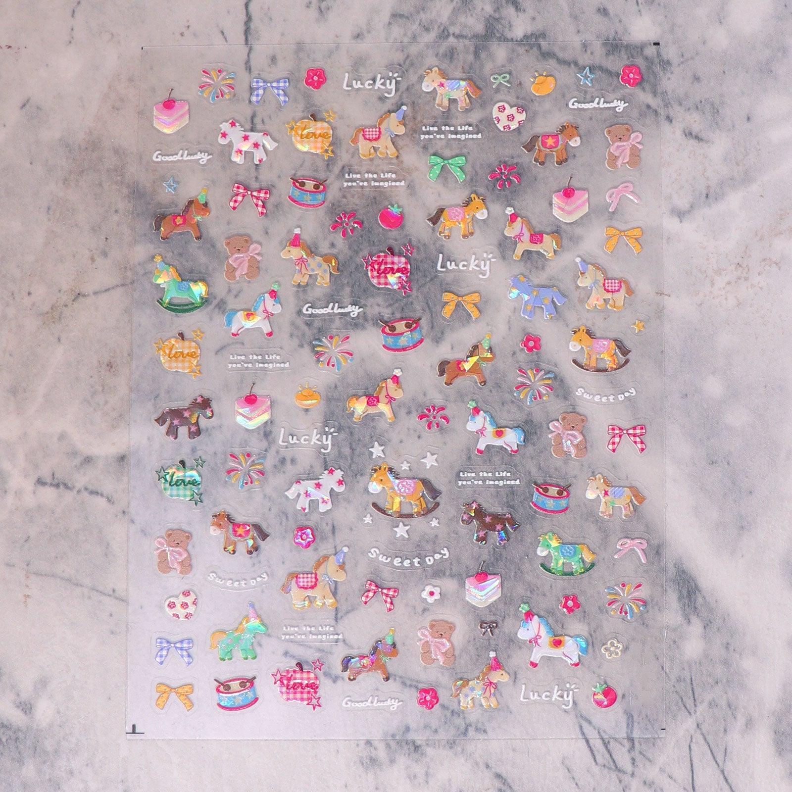 Shell Nail Sticker - Colorful Pony