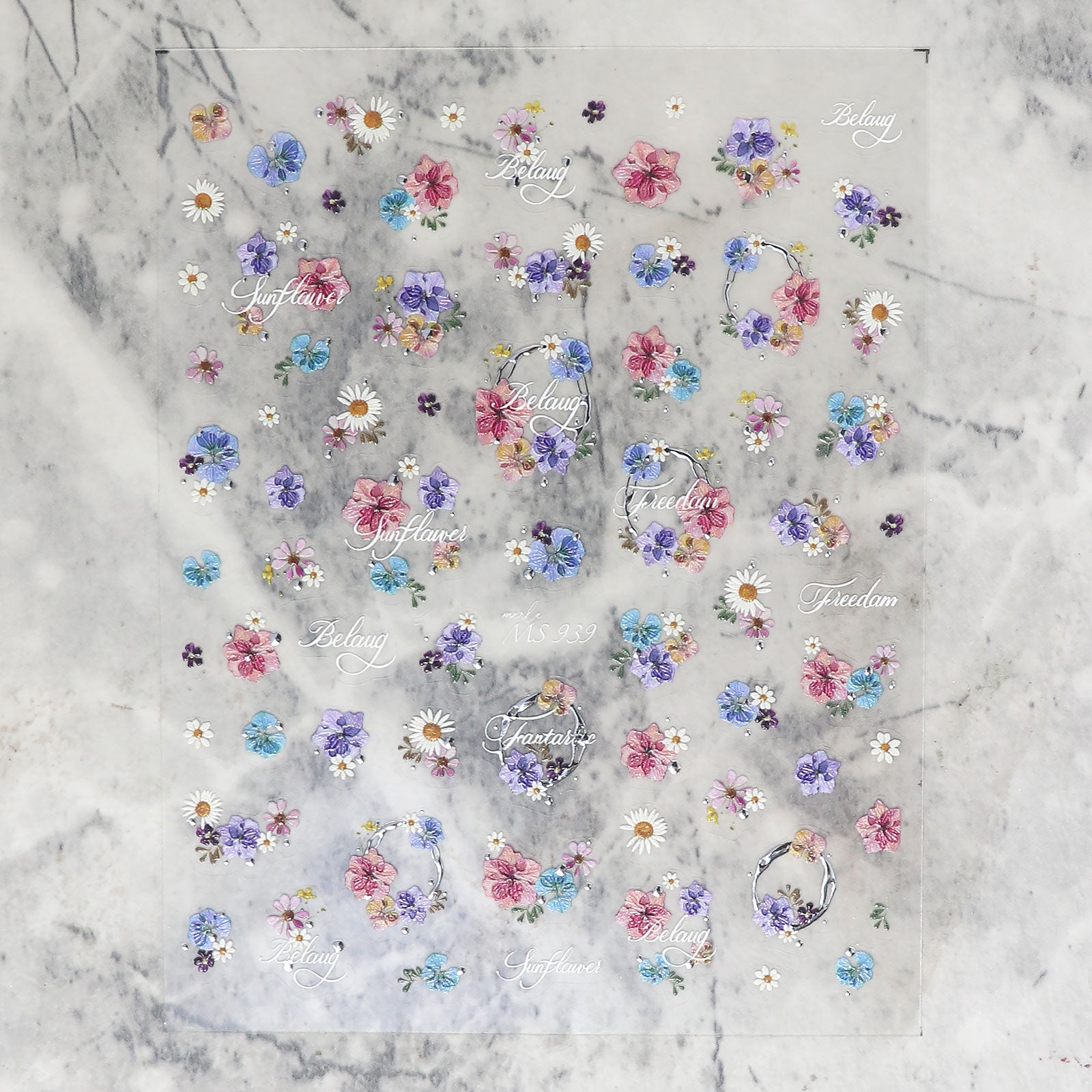 Chrome Nail Sticker - Dried Flowers