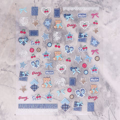 Rhinestone Nail Sticker - Cowboy Bear