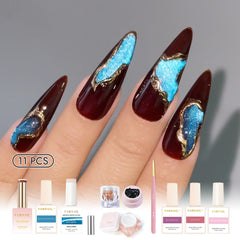 Trendy Nail Design Kit - No.12 Blue Gemstone