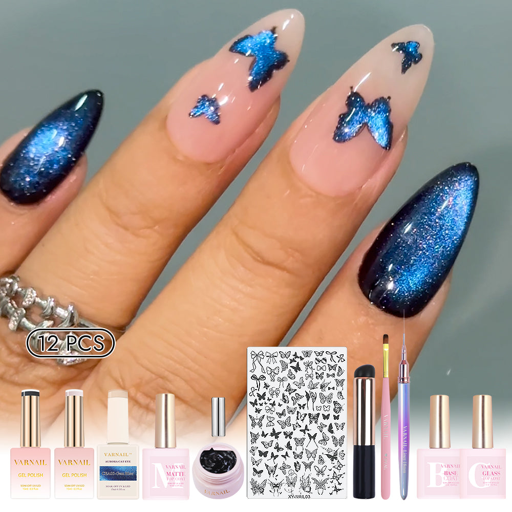 Trendy Nail Design Kit - No.16 Blue Butterfly