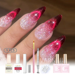 Trendy Nail Design Kit - No.25 V Red French