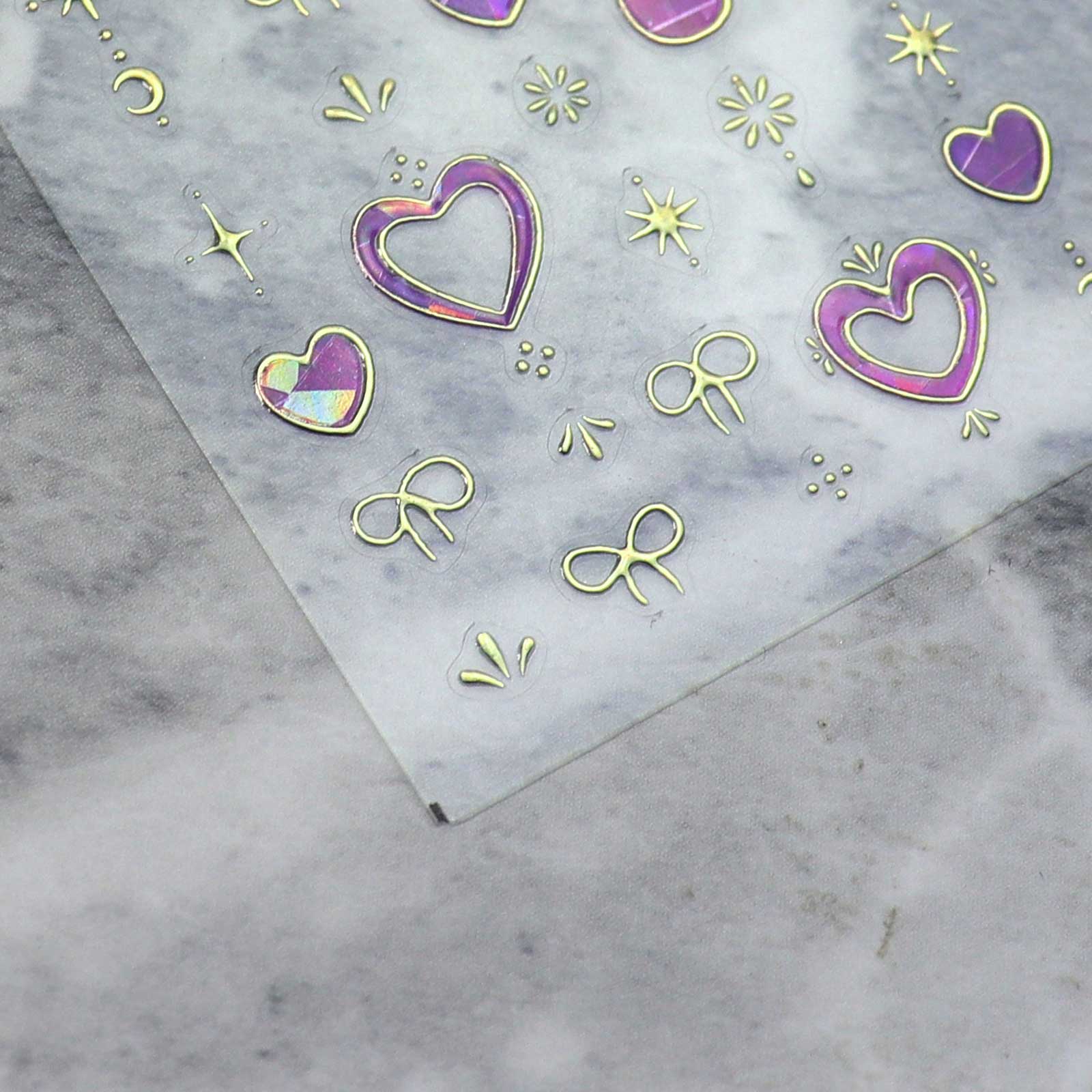 Chrome Nail Sticker - Dreamy Heart (Hot Pink)
