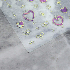Chrome Nail Sticker - Dreamy Heart (Hot Pink)
