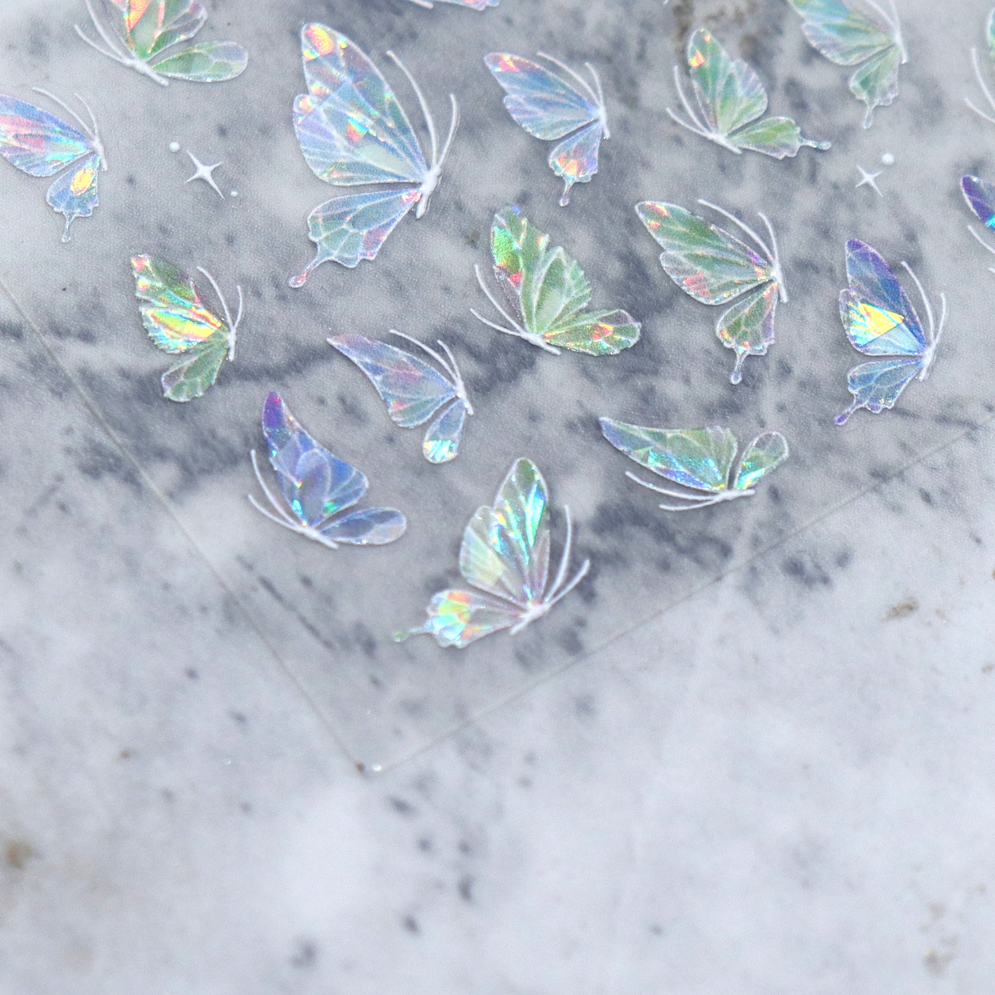 Shell Nail Sticker - Green Purple Butterfly