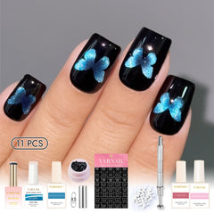 Trendy Nail Design Kit - No.8 Dreamy Blue Butterfly