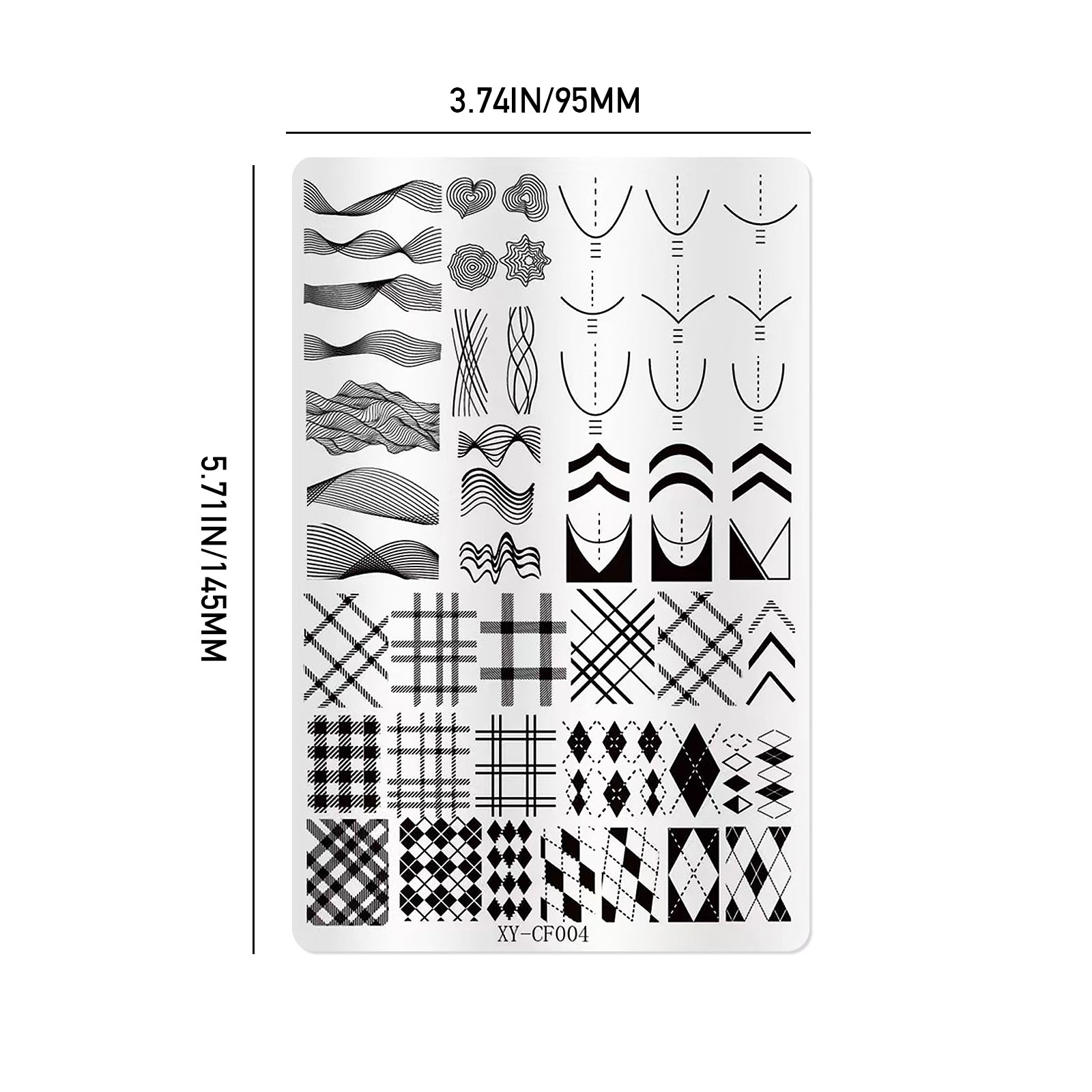 Nail Stamping Plates - Plaid & French