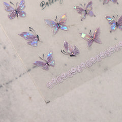 Shell Nail Sticker - Taro Butterfly