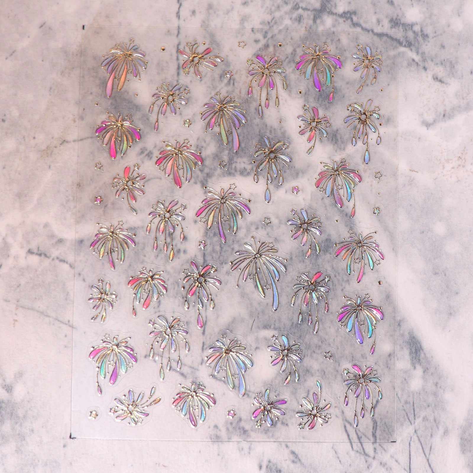 Chrome Nail Sticker - Holo Fireworks