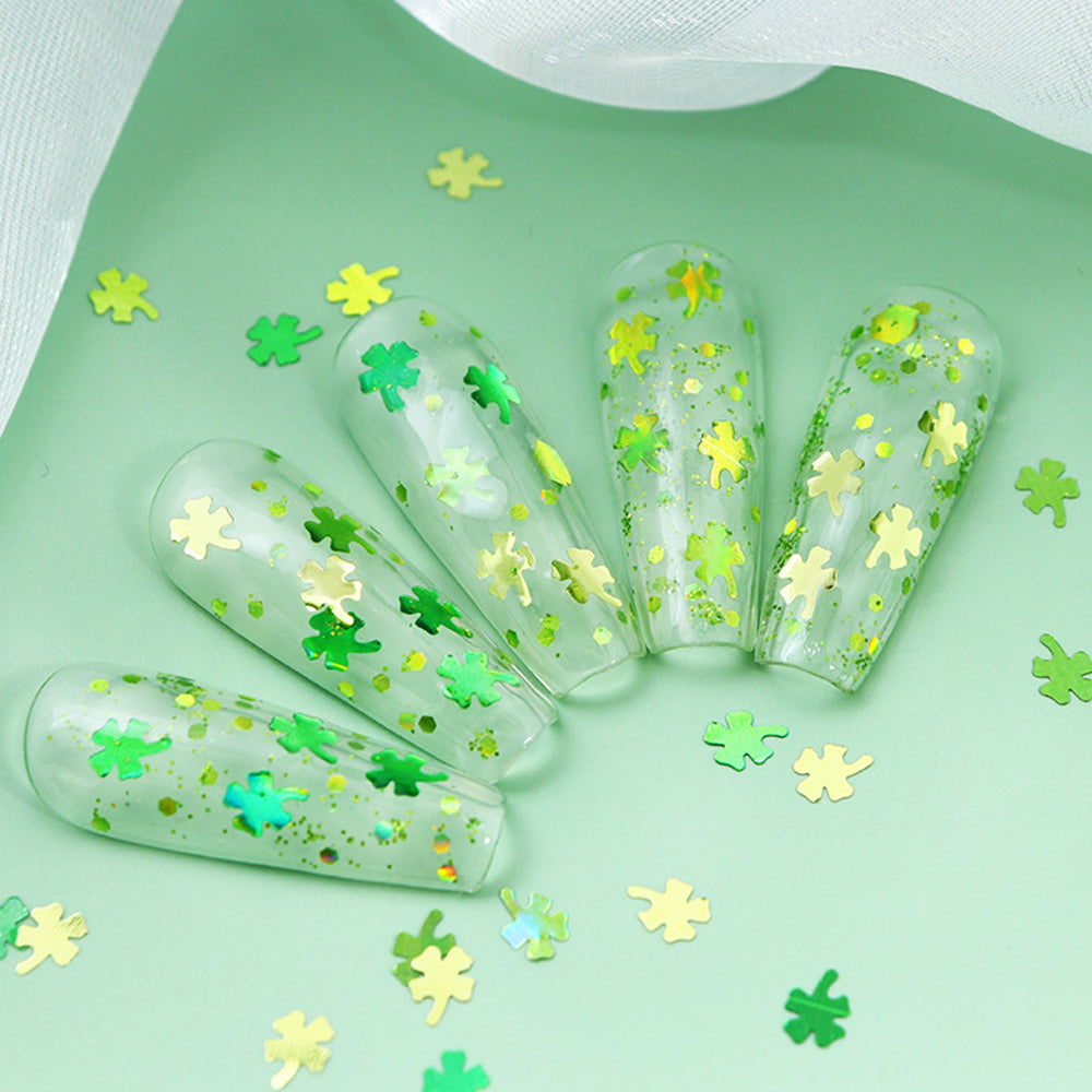 Four-leaf Clover Nail Glitters - 6 Grids