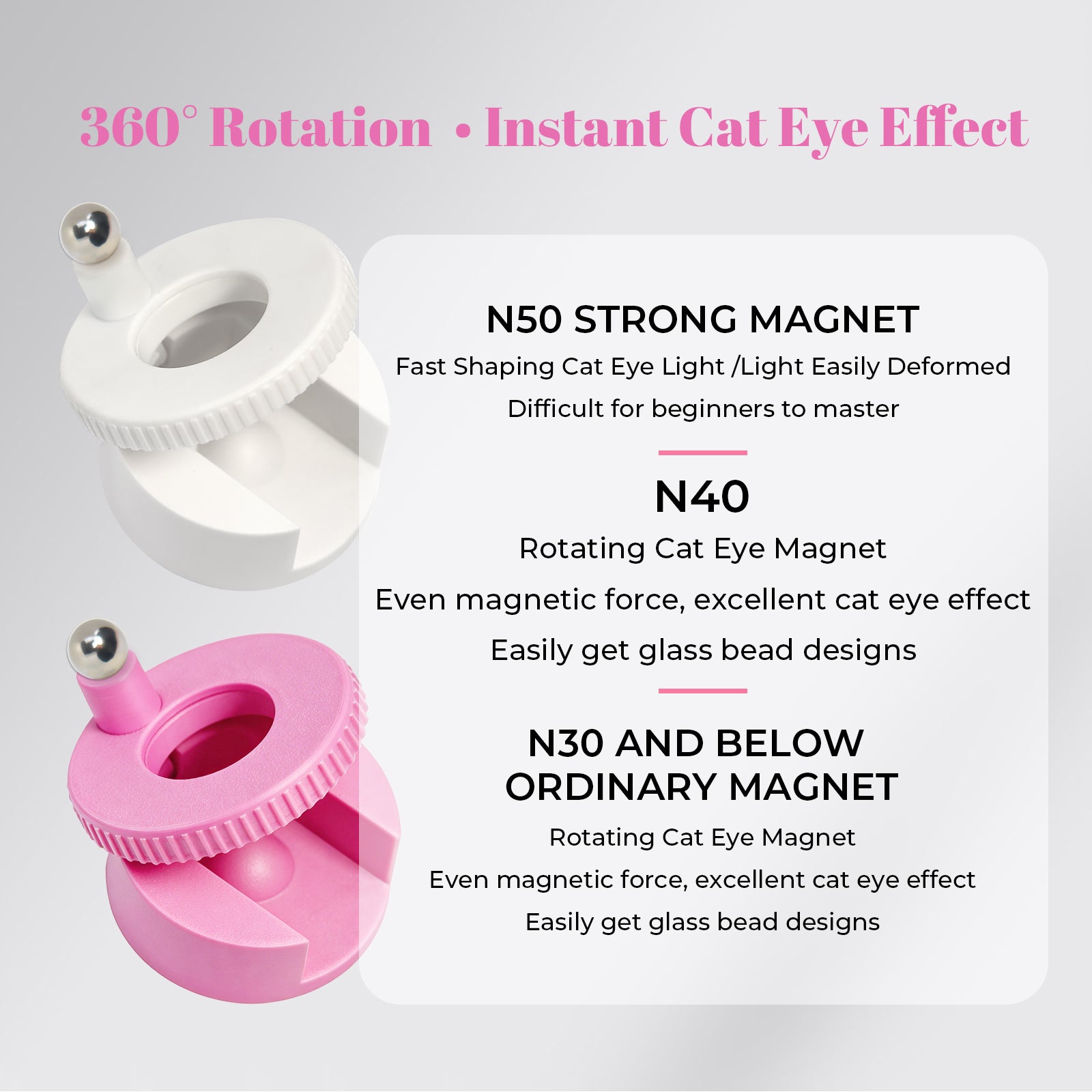 Automatic Glass Bead Cat Eye Design Magnet