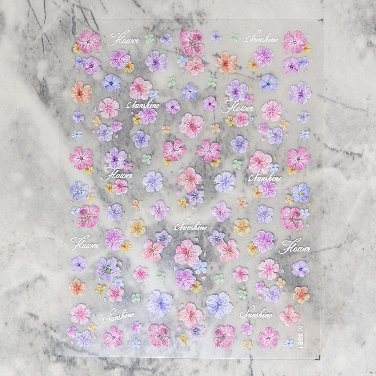 5D Nail Sticker - Pink-Toned Dried Flower