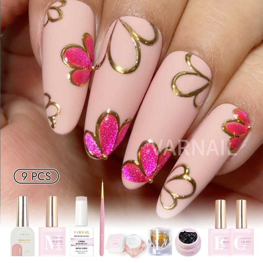 Trendy Nail Design Kit - No.28 Pink Flower