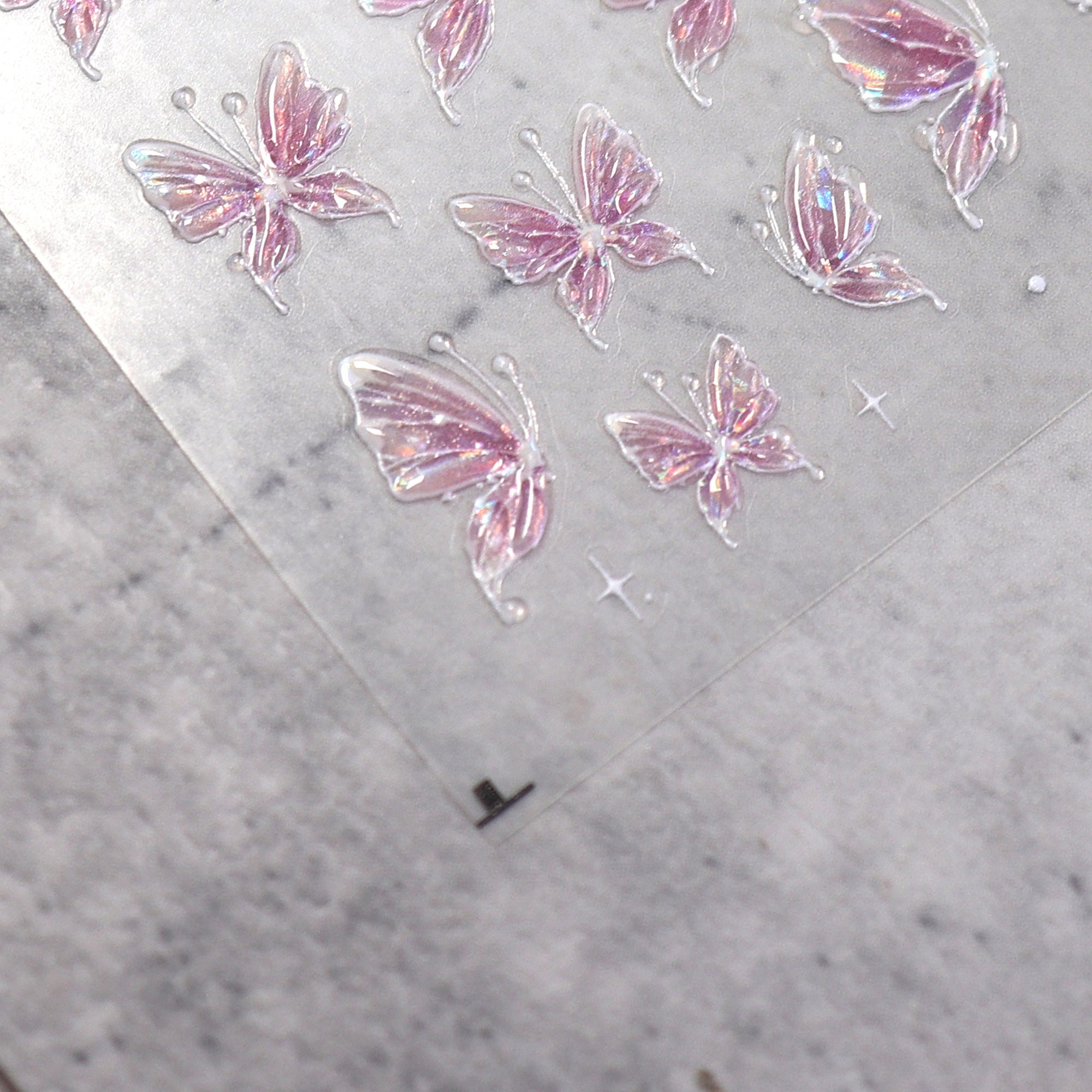 Jelly Nail Sticker - Pink Butterfly