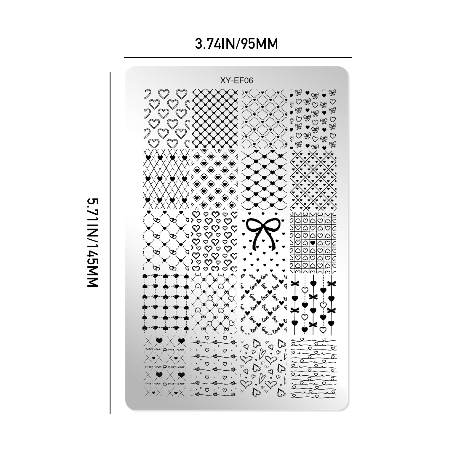 Nail Stamping Plates - Heart & Bowknot