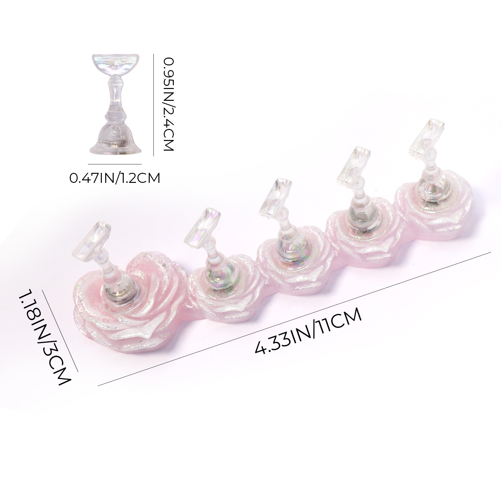Rose Nail Practice Stand with Holders