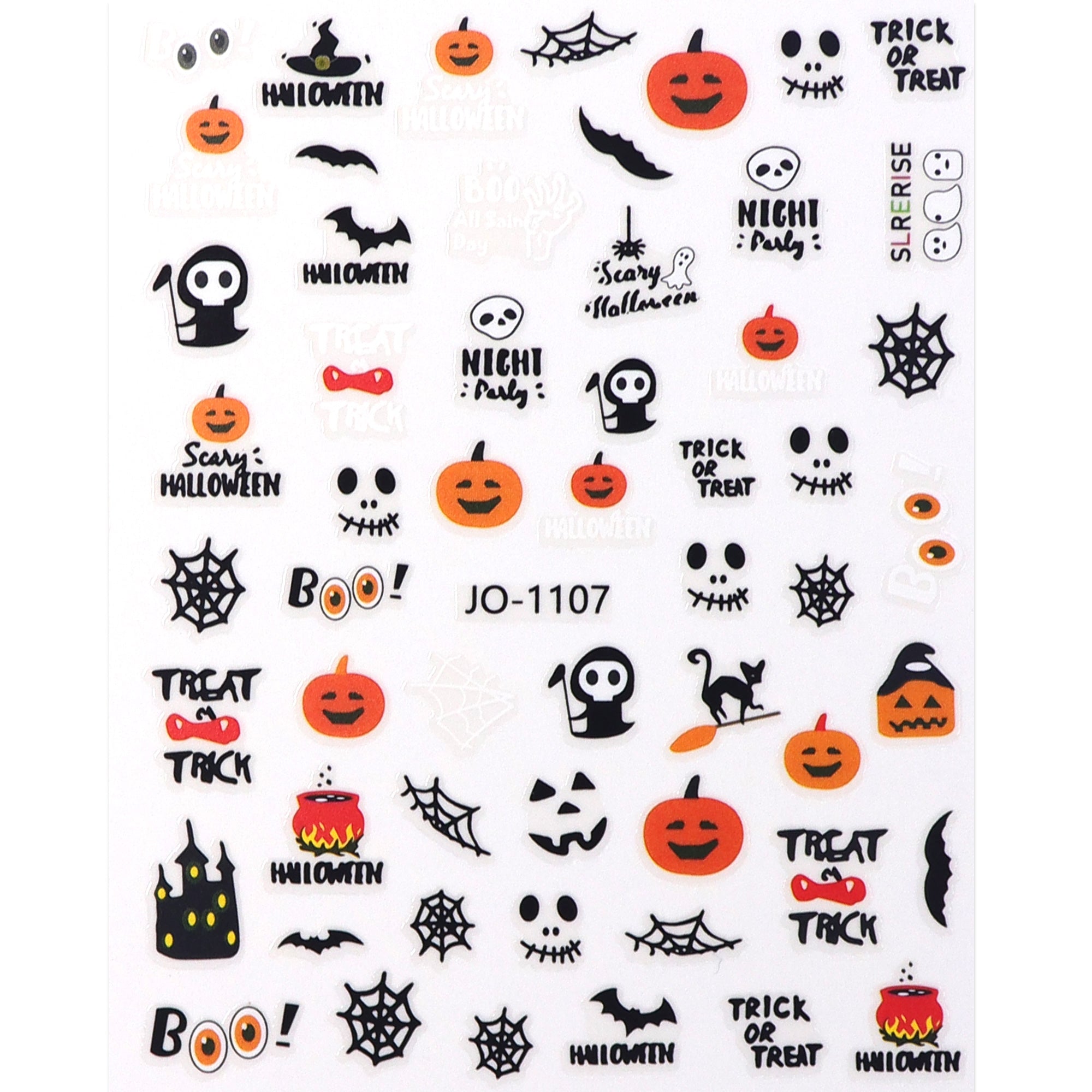 Nail Sticker - Halloween Pumpkin & Skeleton